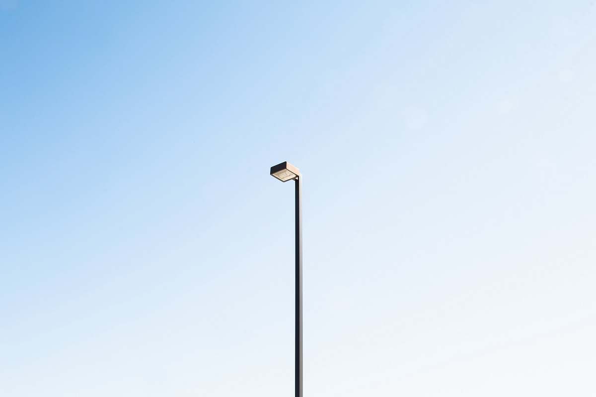lamp post black street post purple